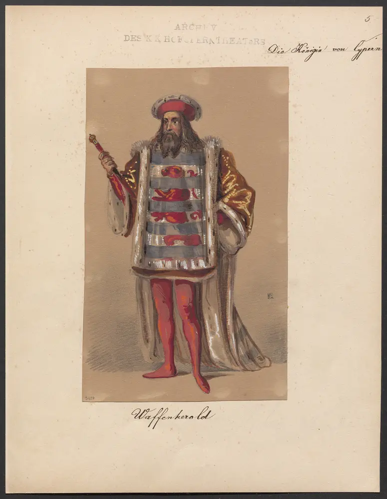 Die Königin von Cypern, Originaltitel: La reine de Chypre, Titel der Serie: Figurinen des k.k. Hofoperntheaters