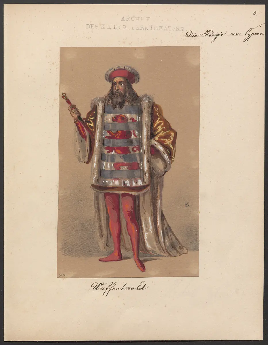 Die Königin von Cypern, Originaltitel: La reine de Chypre, Titel der Serie: Figurinen des k.k. Hofoperntheaters