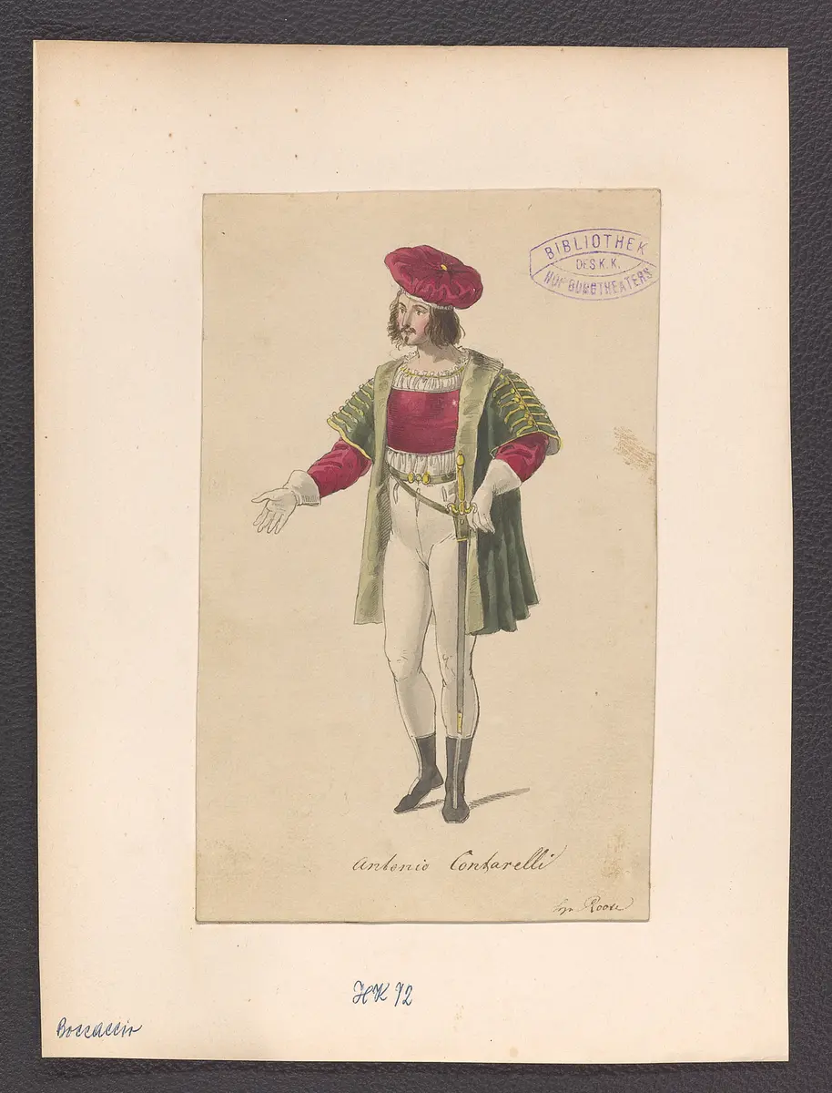 Boccaccio, Titel der Serie: Figurinen des k.k. Hof-Burgtheaters