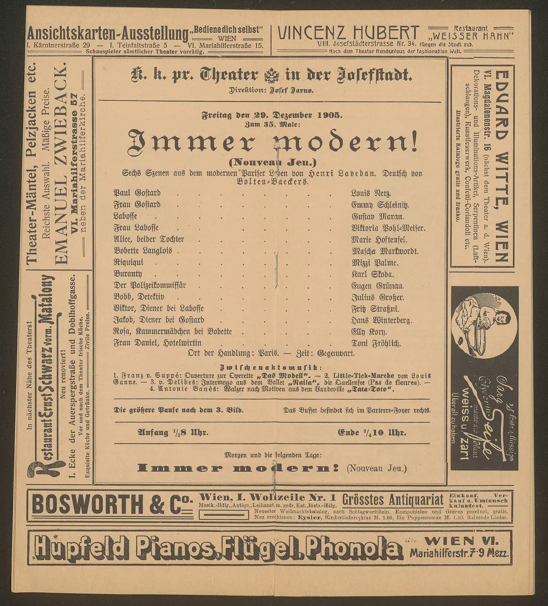 Immer modern, Nouveau Jeu, Das Mädchen von Rouen (Im Lustspieltheater), Schöne Seelen (Im Lustspieltheater)