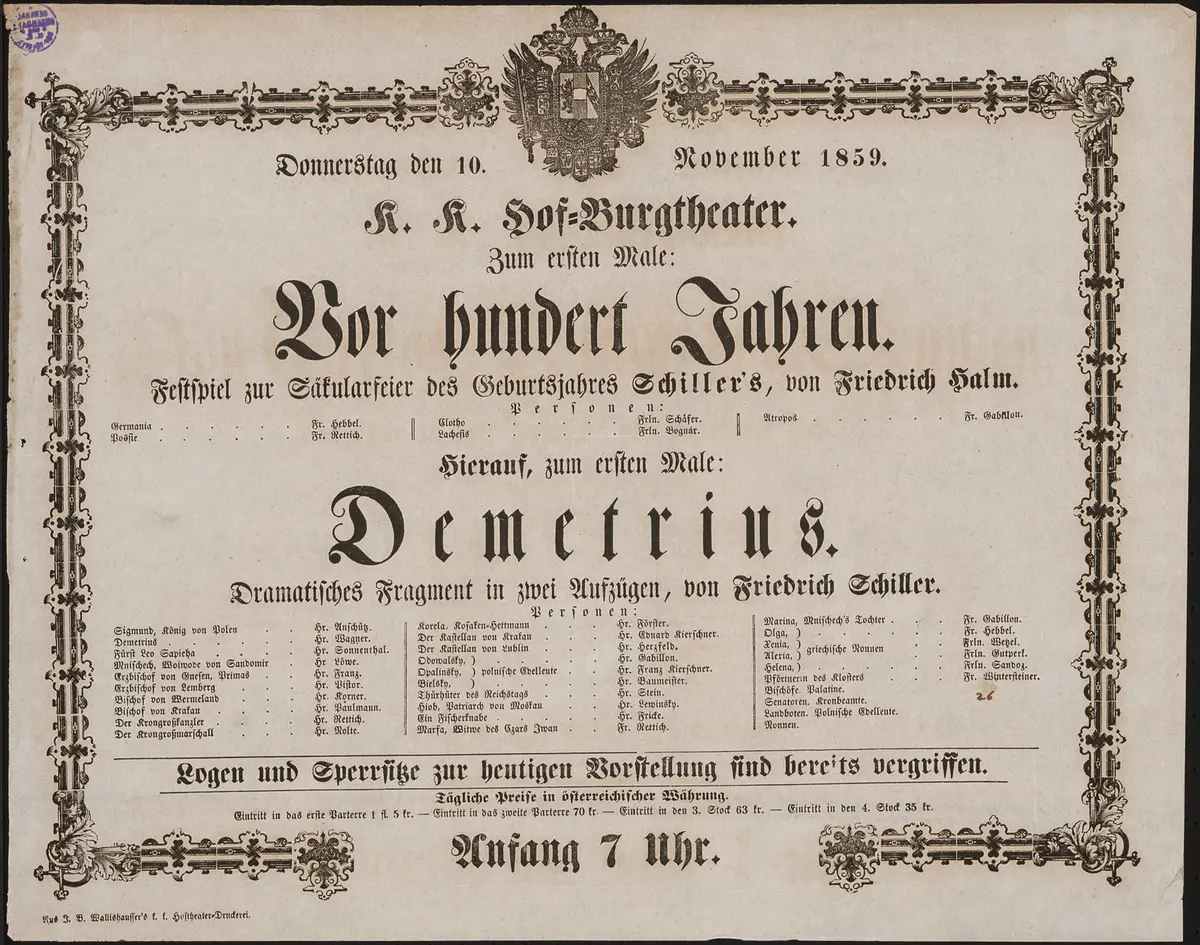 Vor hundert Jahren, Demetrius