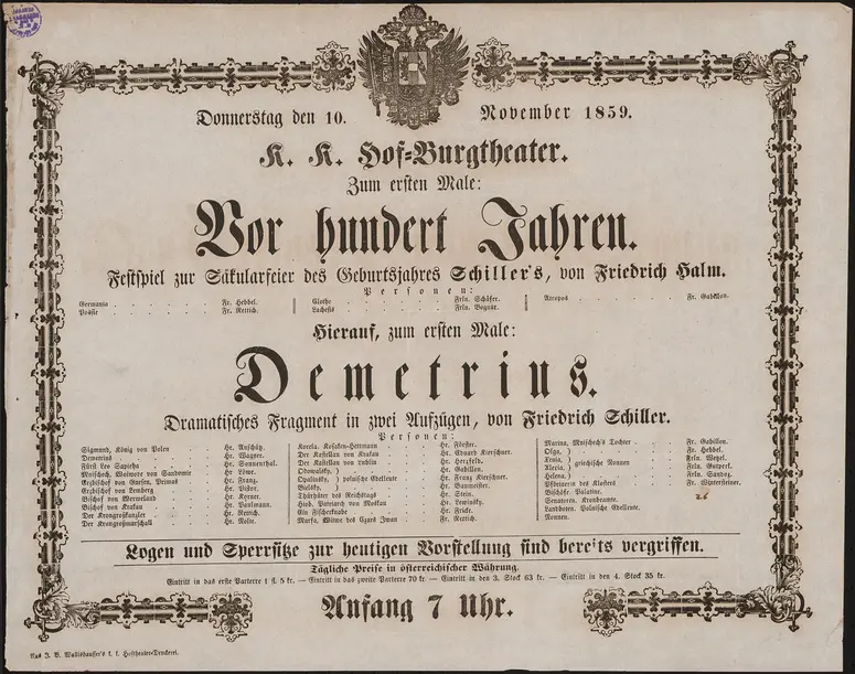 Vor hundert Jahren, Demetrius