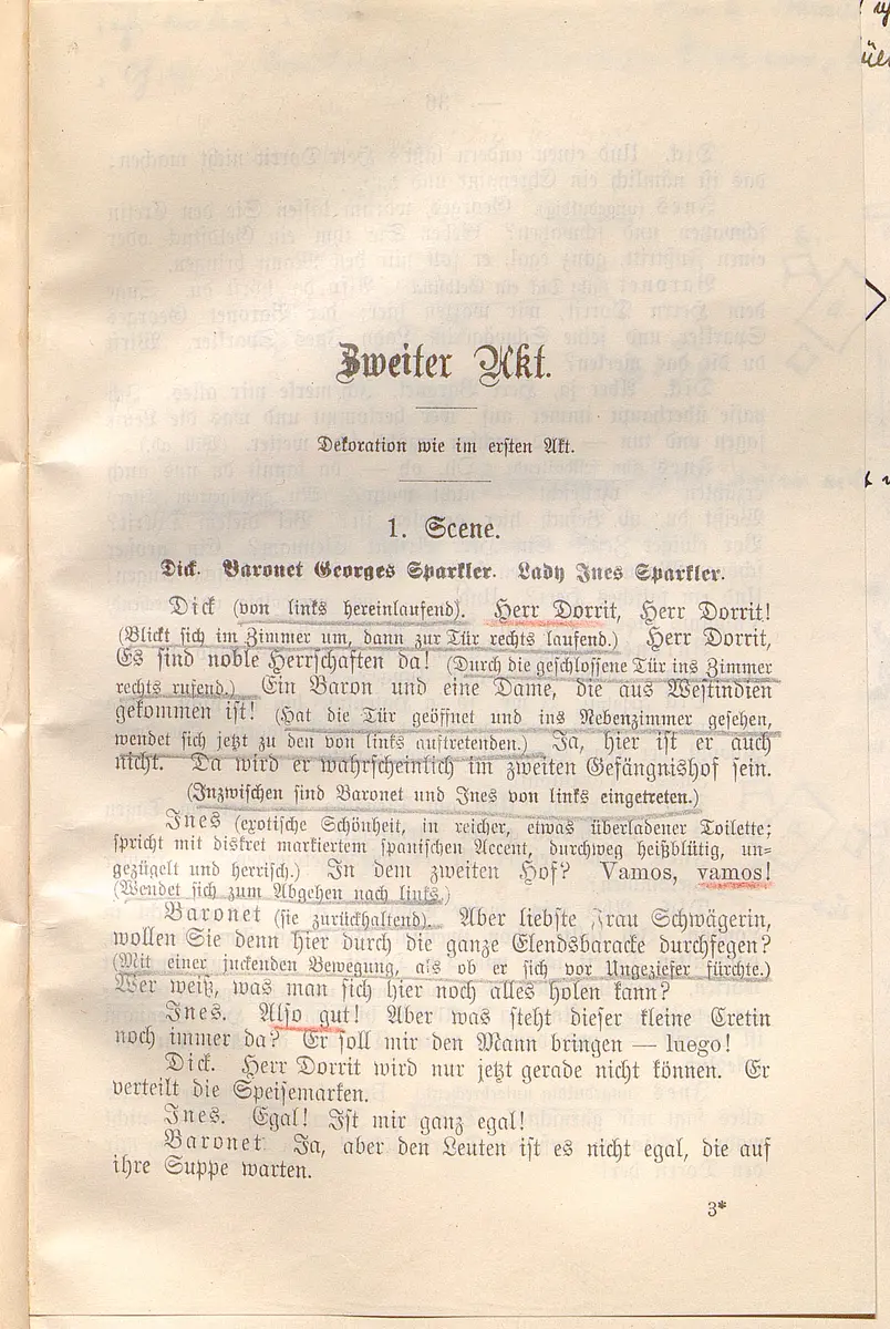 Klein Dorrit. Lustspiel in drei Akten
