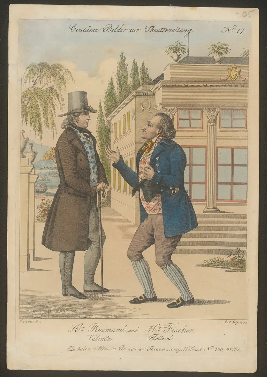Der Verschwender, Titel der Serie: Costume-Bild, Name der Zeitschrift: Wiener Theaterzeitung