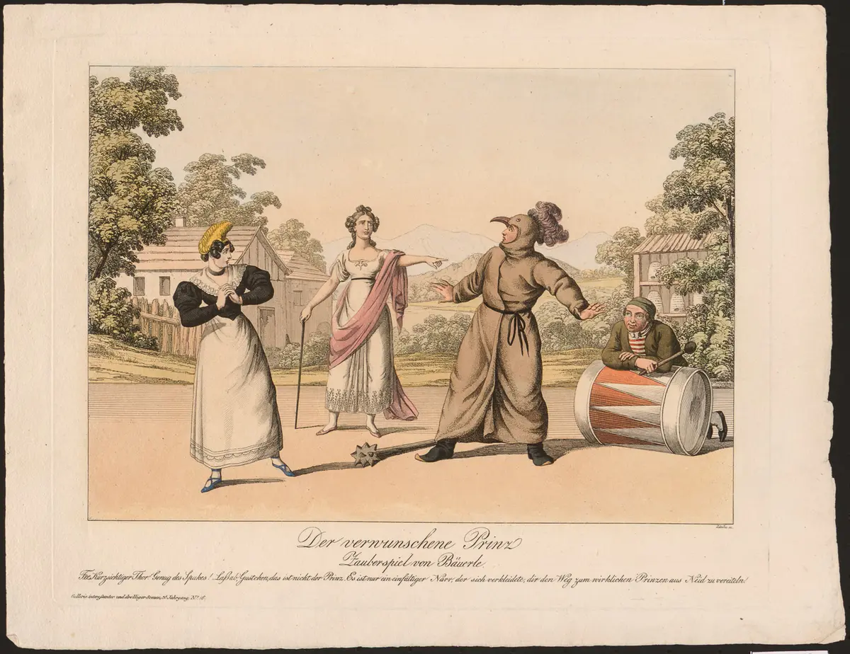 Der verwunschene Prinz, Titel der Serie: Gallerie interessanter und drolliger Scenen, Name der Zeitschrift: Wiener Theaterzeitung