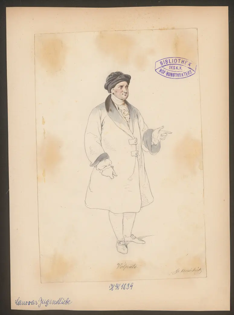 Canovas Jugendliebe, Titel der Serie: Figurinen des k.k. Hof-Burgtheaters