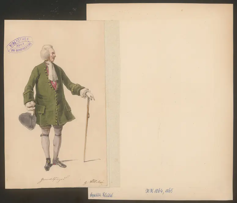 Bezahlte Schuld, Titel der Serie: Figurinen des k.k. Hof-Burgtheaters