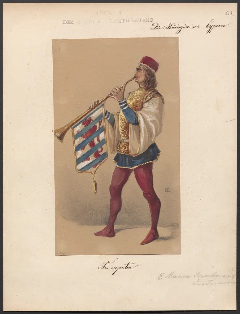 Die Königin von Cypern, Originaltitel: La reine de Chypre, Titel der Serie: Figurinen des k.k. Hofoperntheaters
