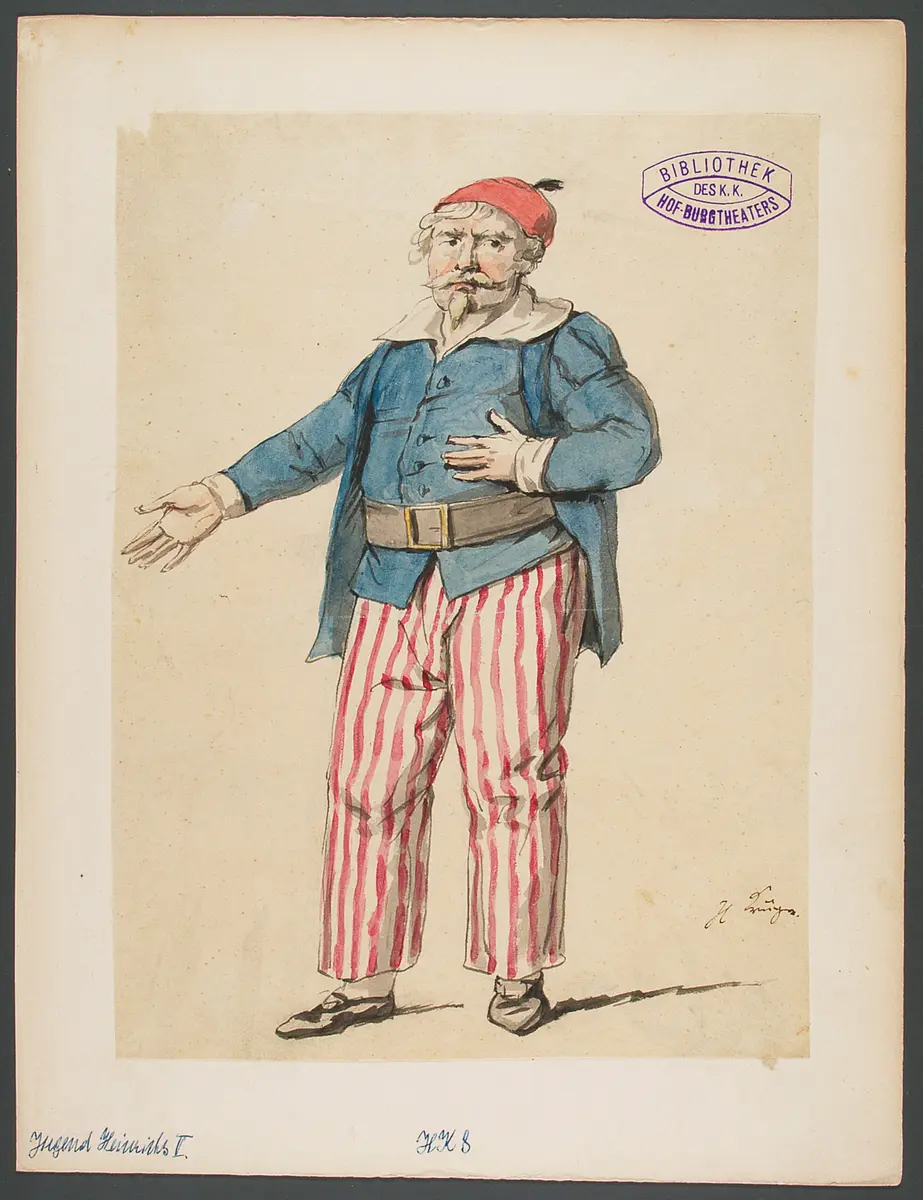 Die Jugend Heinrichs des Fünften, Originaltitel: La jeunesse d'Henri V, Titel der Serie: Figurinen des k.k. Hof-Burgtheaters