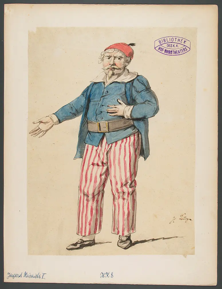 Die Jugend Heinrichs des Fünften, Originaltitel: La jeunesse d'Henri V, Titel der Serie: Figurinen des k.k. Hof-Burgtheaters