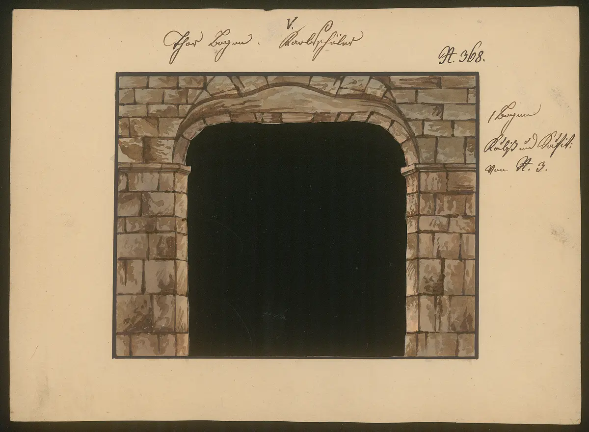 Die Karlsschüler, Titel der Serie: Dekorationsfundus der Hoftheater (Altbestand aus der ersten Hälfte des 19. Jh.)