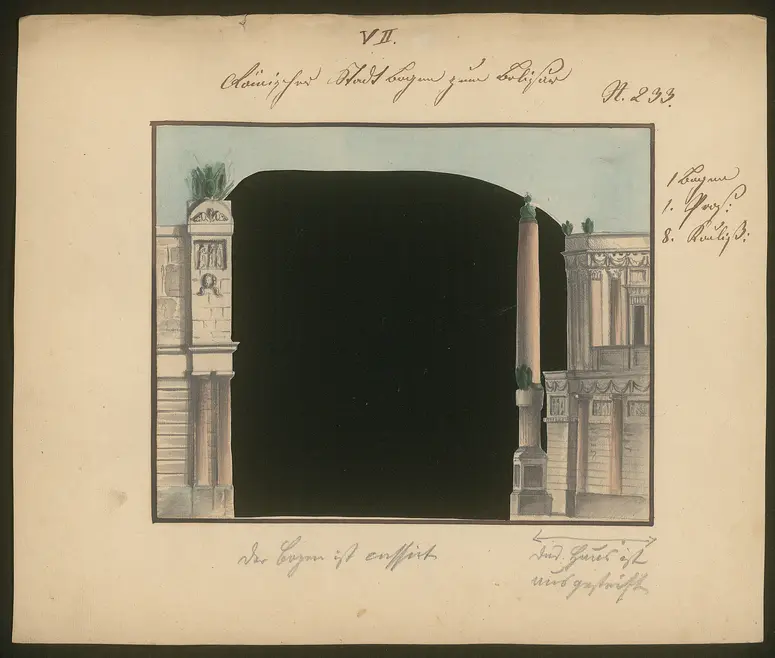 Belisar, Titel der Serie: Dekorationsfundus der Hoftheater (Altbestand aus der ersten Hälfte des 19. Jh.)