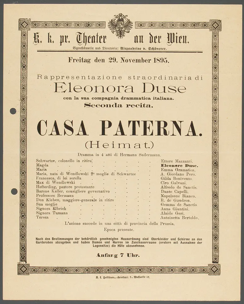 Heimat, Titel in Vorlageform: Casa paterna (Heimat)