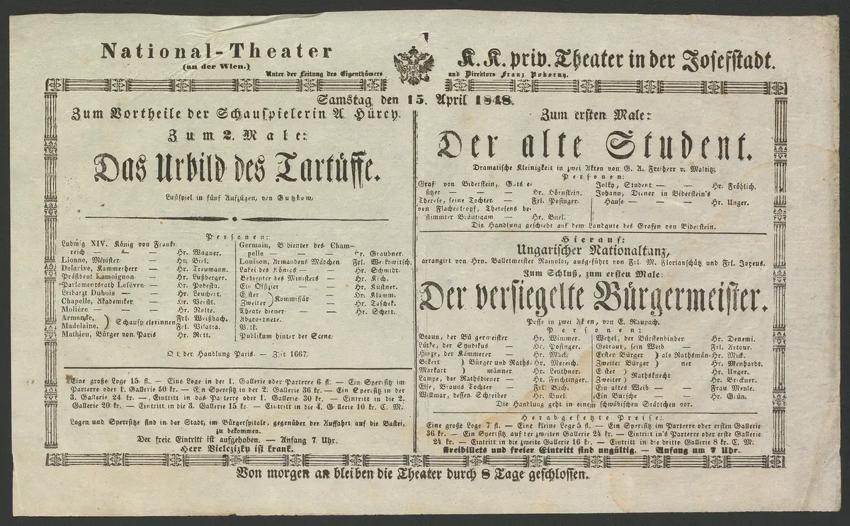 Das Urbild des Tartüffe, Das Urbild des Tartuffe, Der alte Student, Der versiegelte Bürgermeister