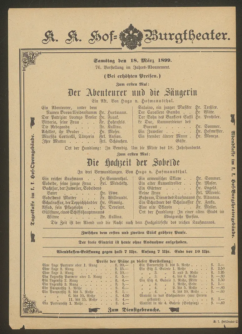 Der Abenteurer und die Sängerin, Die Hochzeit der Sobeide