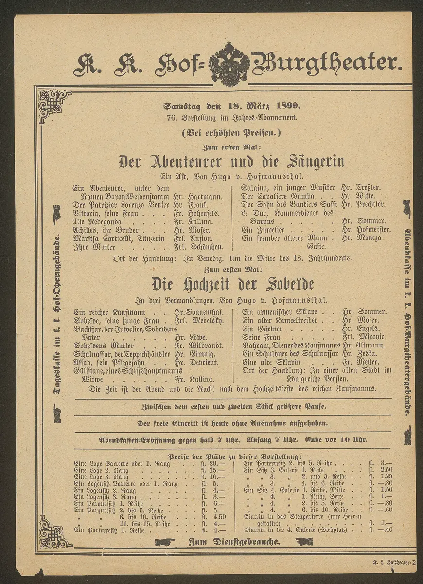 Der Abenteurer und die Sängerin, Die Hochzeit der Sobeide