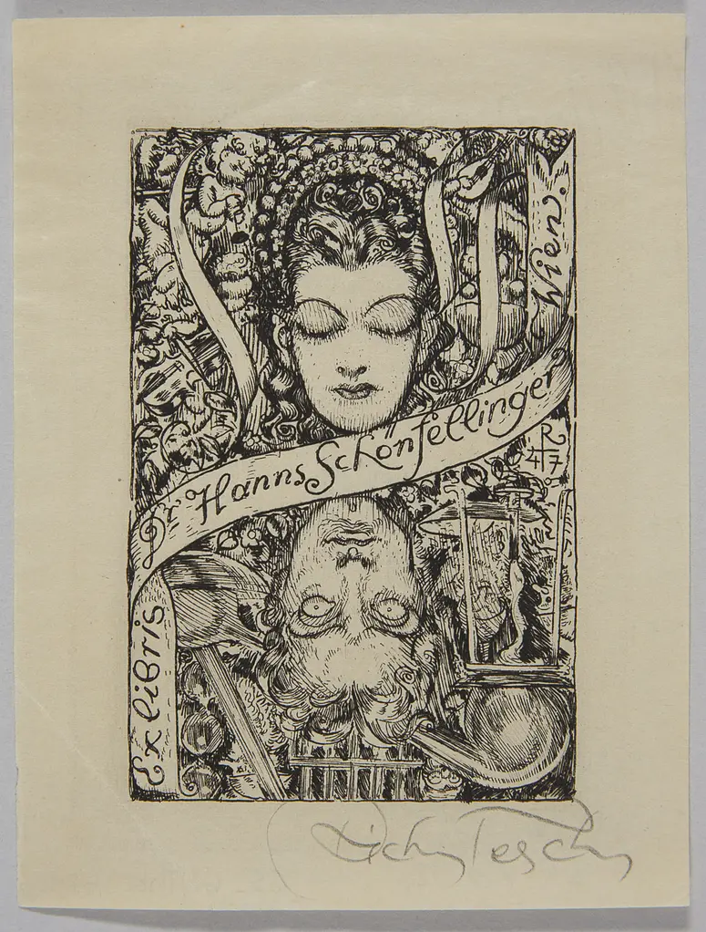 Exlibris Hanns Schönfellinger, Titel in Vorlageform: Exlibris / Dr. Hanns Schönfellinger / Wien