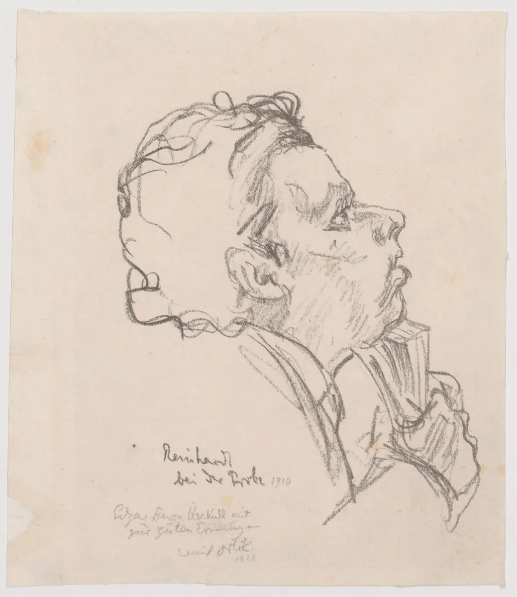 Max Reinhardt, Titel in Vorlageform: Reinhardt bei der Probe 1910