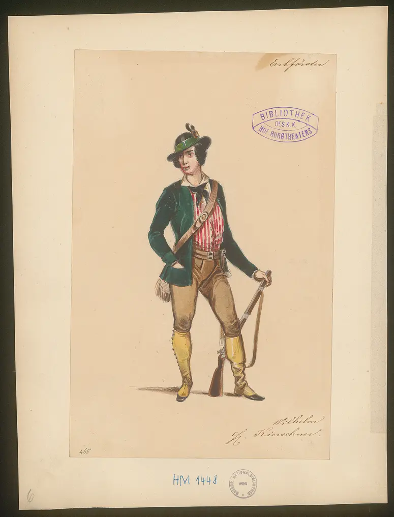 Der Erbförster, Titel der Serie: Figurinen des k.k. Hof-Burgtheaters