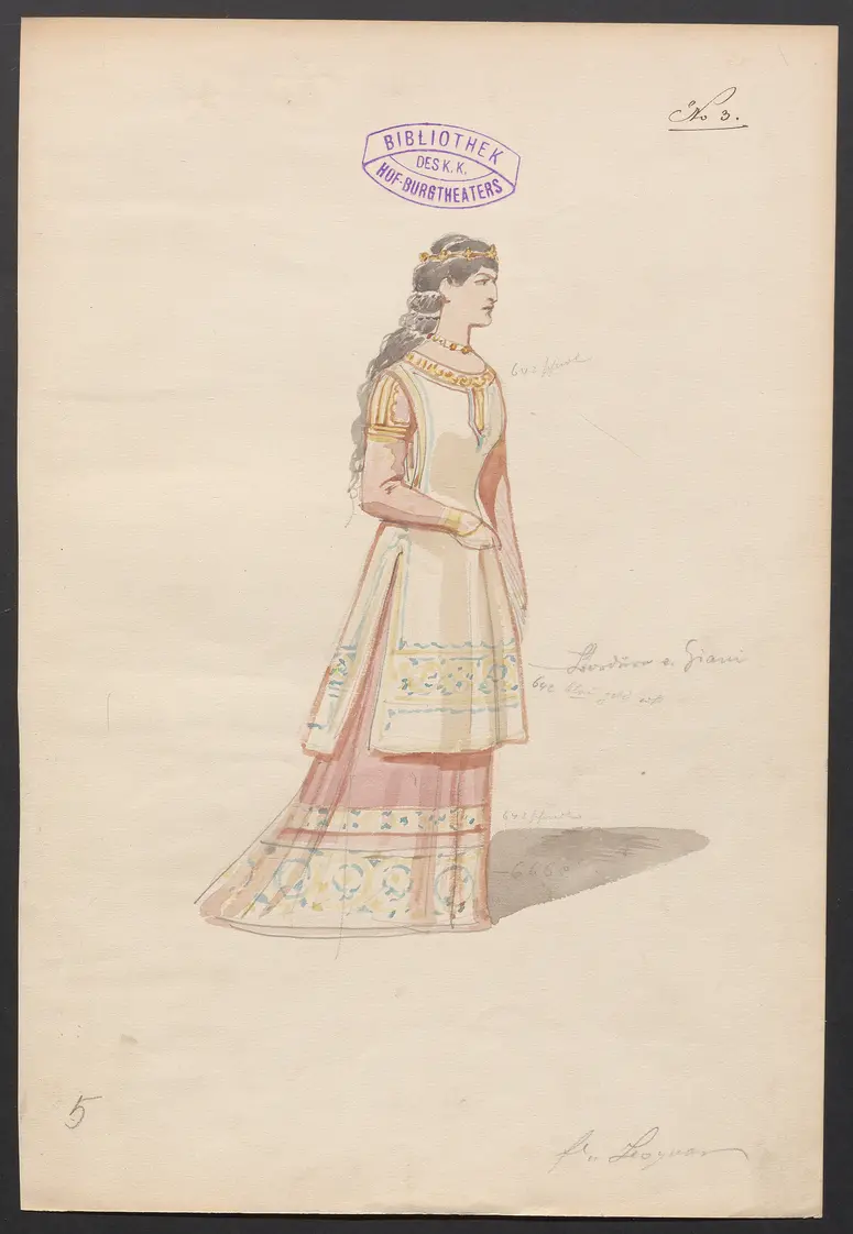 Lady Gloster, Titel der Serie: Figurinen des k.k. Hof-Burgtheaters