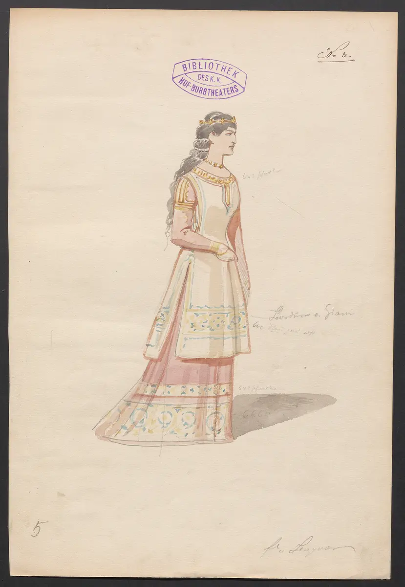 Lady Gloster, Titel der Serie: Figurinen des k.k. Hof-Burgtheaters
