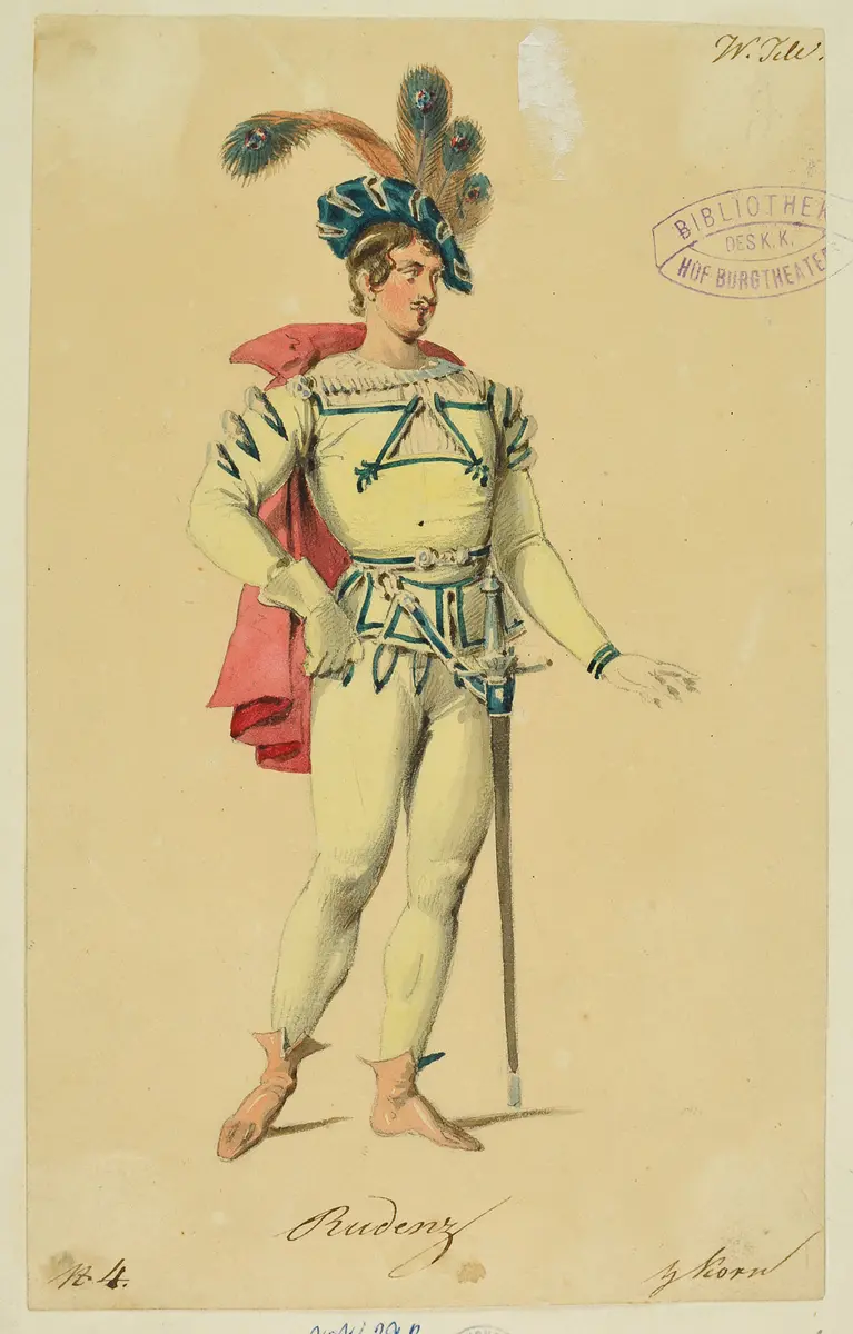 Wilhelm Tell, Titel der Serie: Figurinen des k.k. Hof-Burgtheaters