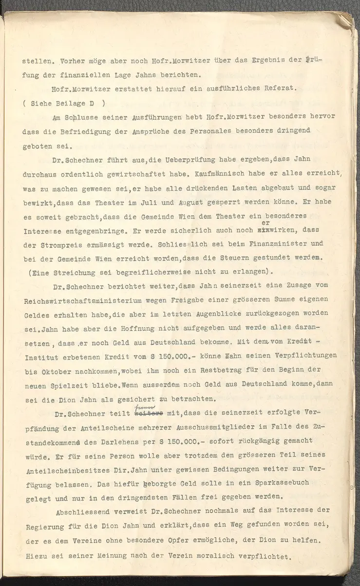 Protokolle der Ausschusssitzungen des Vereines des Deutschen Volkstheaters in Wien