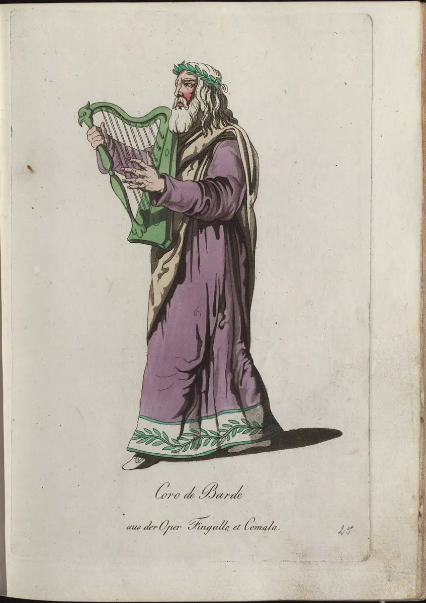 Fingallo e Comala, Titel der Serie: Auswahl schöner Costumes für Theater- und Ball-Anzüge, Titel in Vorlageform: Fingalla et Comalla
