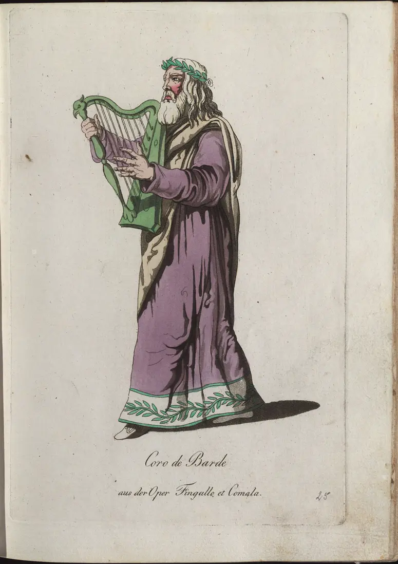 Fingallo e Comala, Titel der Serie: Auswahl schöner Costumes für Theater- und Ball-Anzüge, Titel in Vorlageform: Fingalla et Comalla