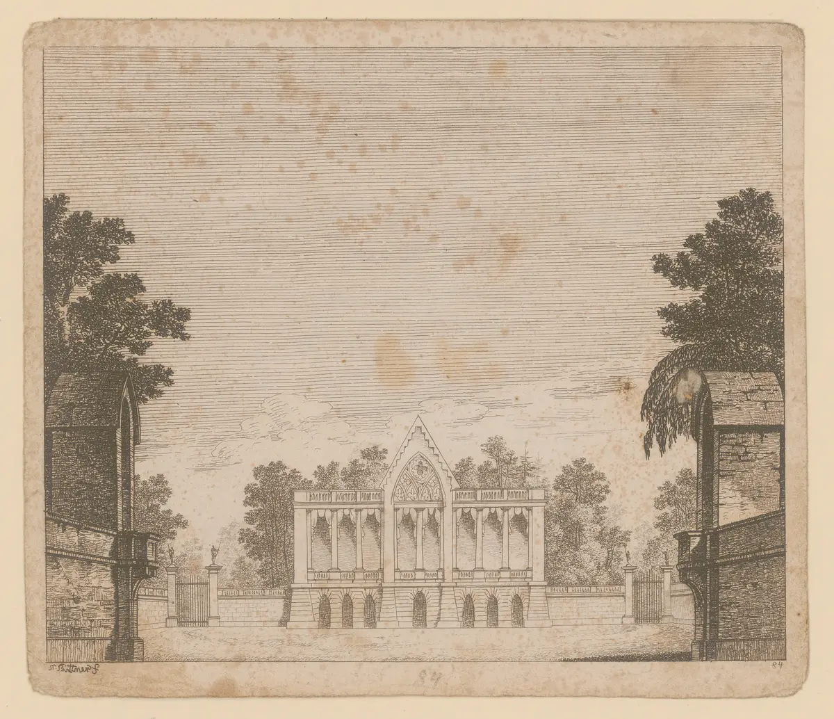 ohne Titel, Titel der Serie: Theaterdecorationen nach den Originalskitzen des k.k. Hoftheatermahlers Joseph Platzer radirt und verlegt von Norbert Bittner