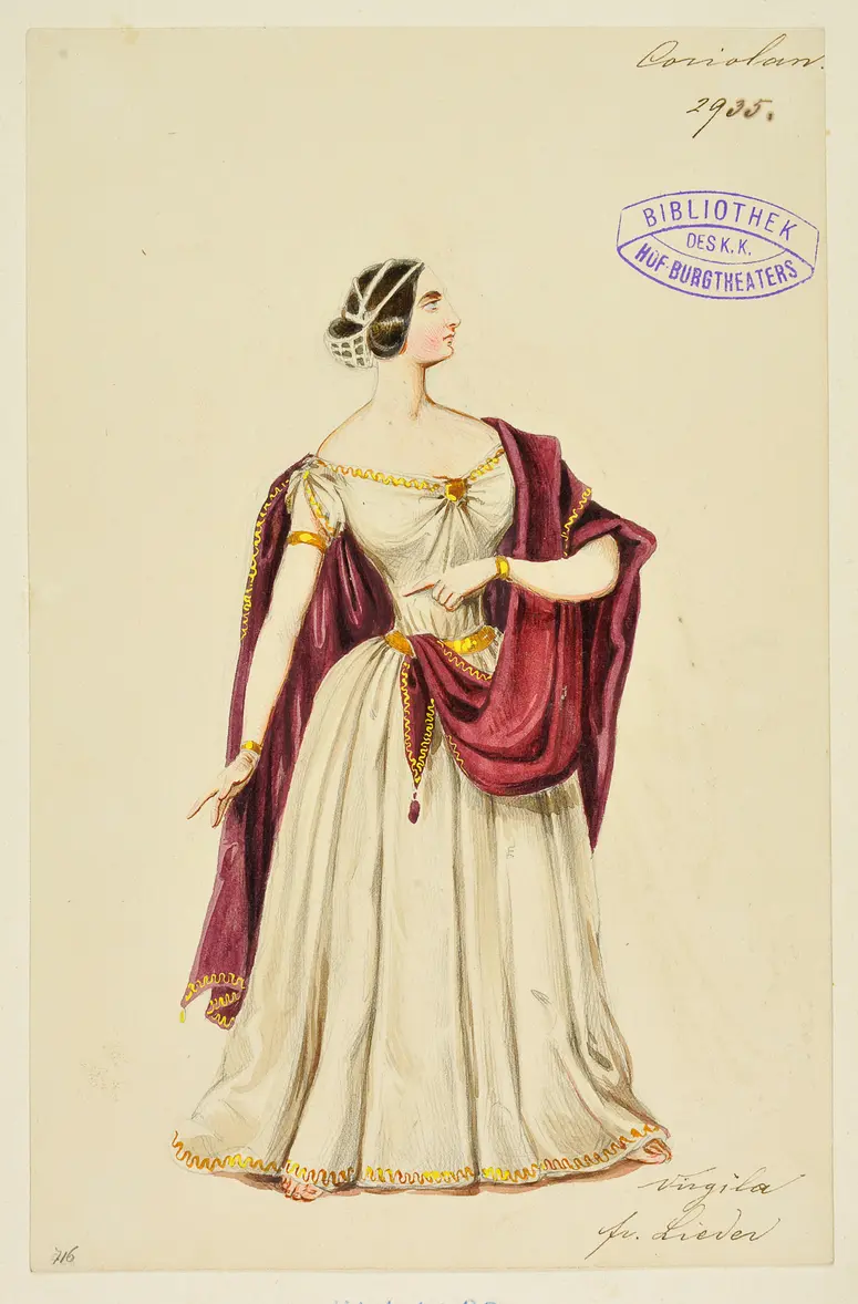 Coriolanus, Titel der Serie: Figurinen des k.k. Hof-Burgtheaters