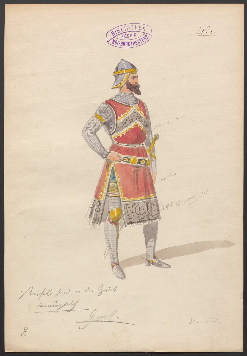 Lady Gloster, Titel der Serie: Figurinen des k.k. Hof-Burgtheaters