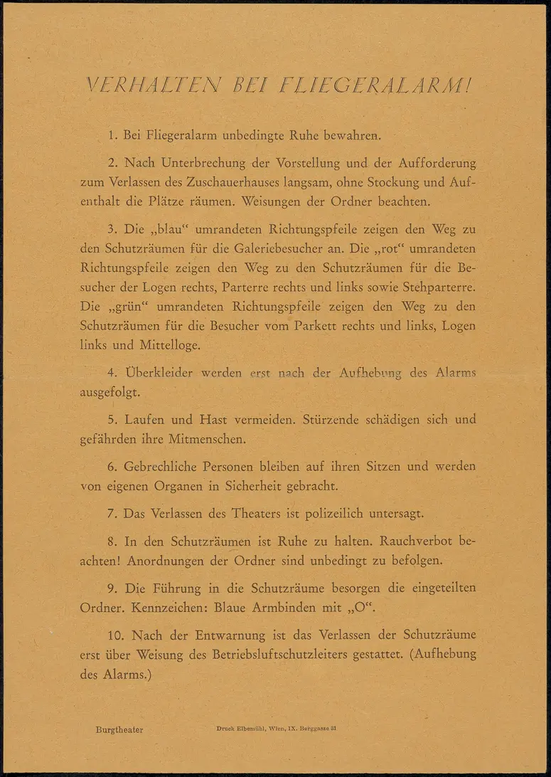 Verhalten bei Fliegeralarm!