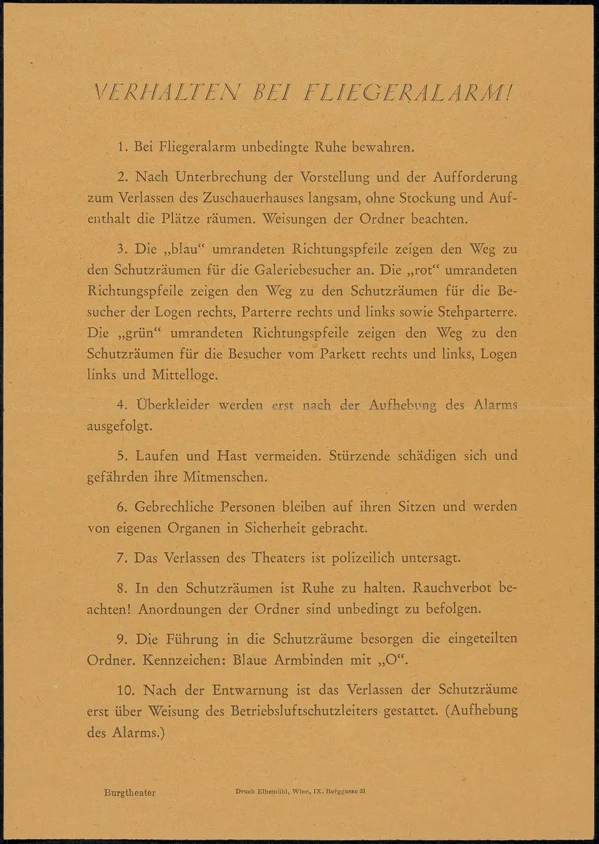 Verhalten bei Fliegeralarm!