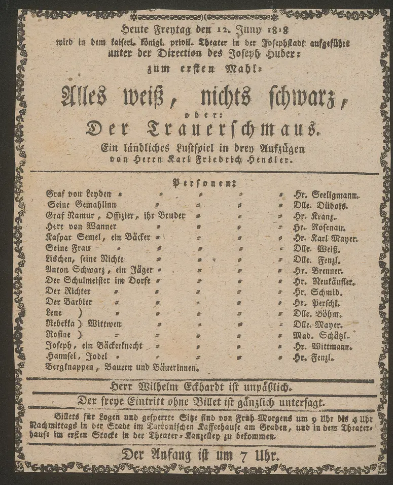 Alles weiß, nichts schwarz oder Der Trauerschmaus