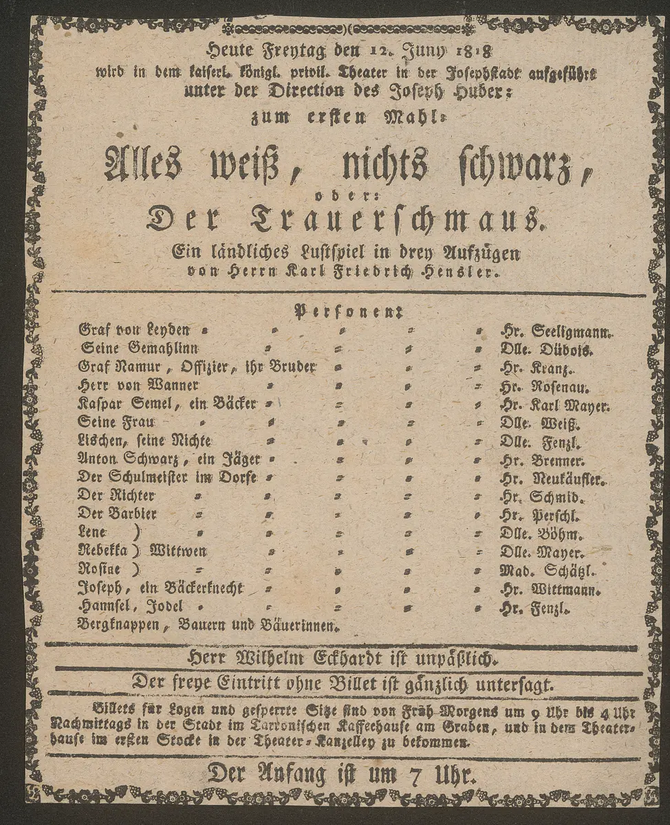 Alles weiß, nichts schwarz oder Der Trauerschmaus
